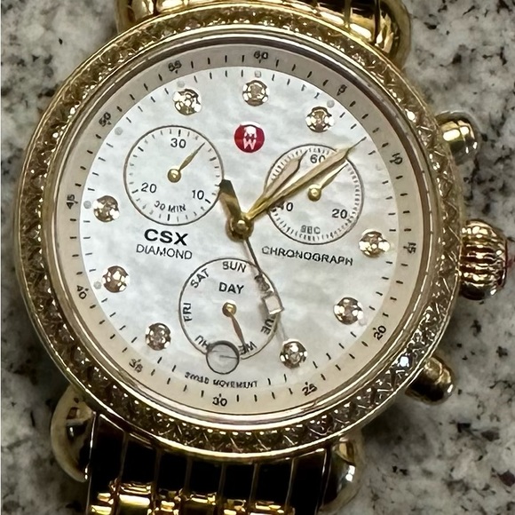 MICHELE Women’s MWW03M000141 CSX-36 Analog Display Swiss Quartz Gold Watch. - Picture 5 of 15